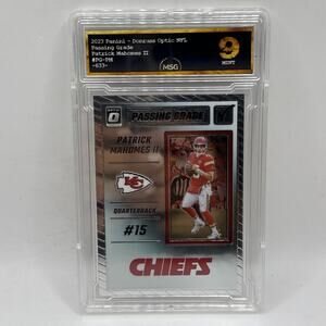 PATRICK MAHOMES II 2023 Donruss Optic PASSING GRADE Insert #PG-PM Graded 9 NFL